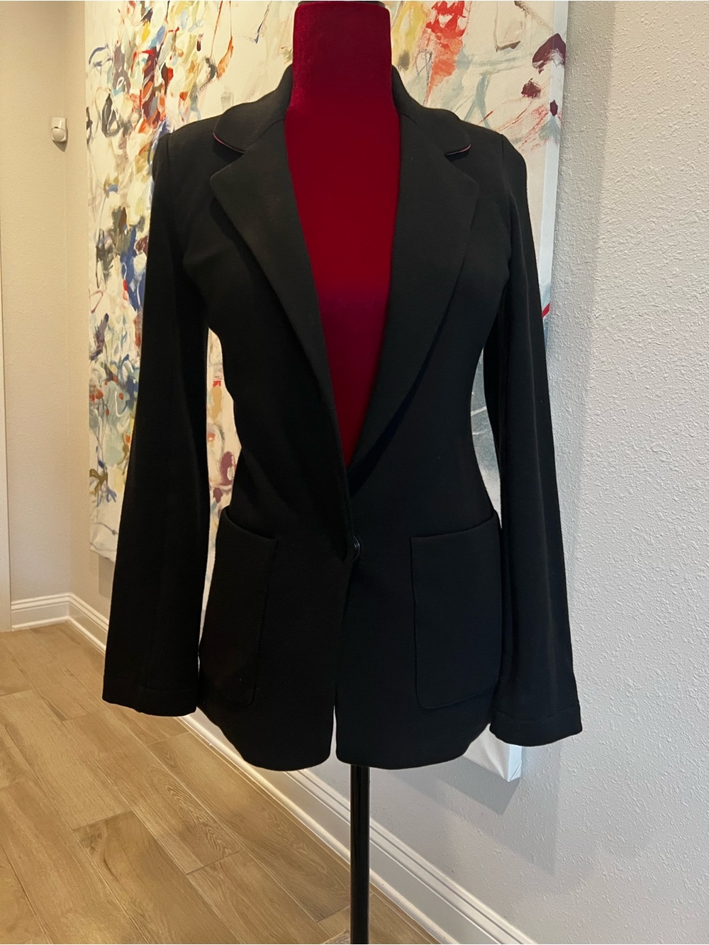 Bailey 44 Black Tailored Single-Button Blazer fleece lined XS S